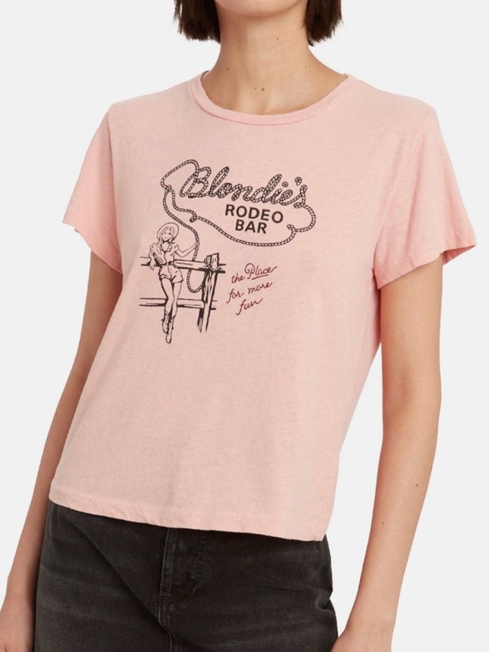 Re/Done Blondie’s Rodeo Bar Pink Classic Tee Small